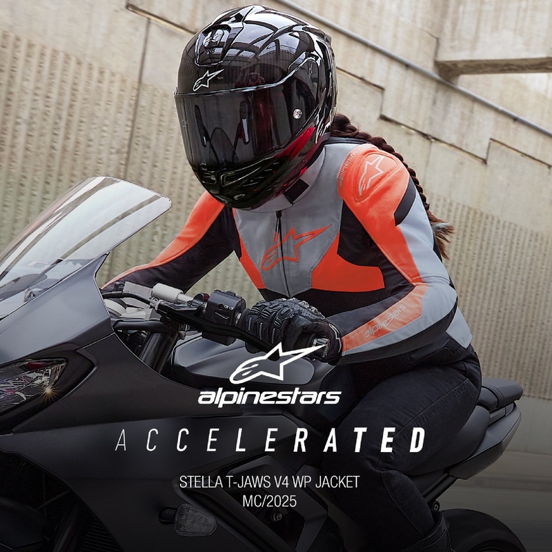Alpinestars Stella T-Jaws 4 Waterproof női motoros kabát fekete-szürke-fluo piros