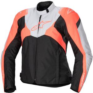 Alpinestars Stella T-Jaws 4 Waterproof női motoros kabát fekete-szürke-fluo piros