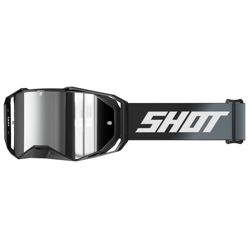Shot Lite Solid motocross szemüveg fekete, ezüst irídium plexivel