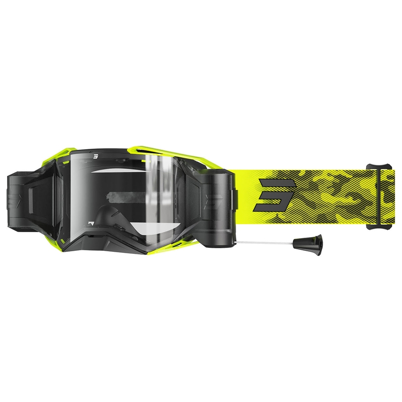 Shot Lite Roll-Off Patrol motokrossz szemüveg fluo sárga, átlátszó plexivel