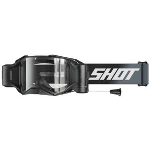 Shot Lite Roll-Off Solid motokrossz szemüveg fekete, átlátszó plexivel