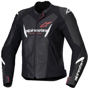 Alpinestars Stella Faster 3 női motoros bőrkabát fekete-fehér-fluo piros
