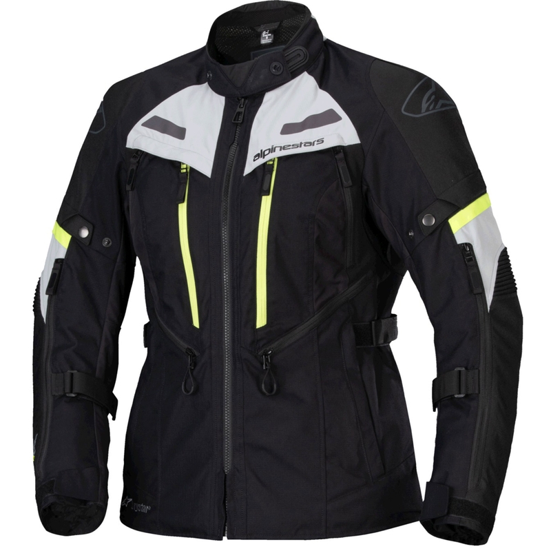 Alpinestars Stella Bogota PRO Drystar női motoros kabát fekete-szürke-fluo sárga