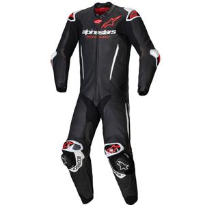 Alpinestars GP-R7 Tech-Air ready/kompatibilis egyrészes bőr motoros overál fekete-fehér-fluo piros