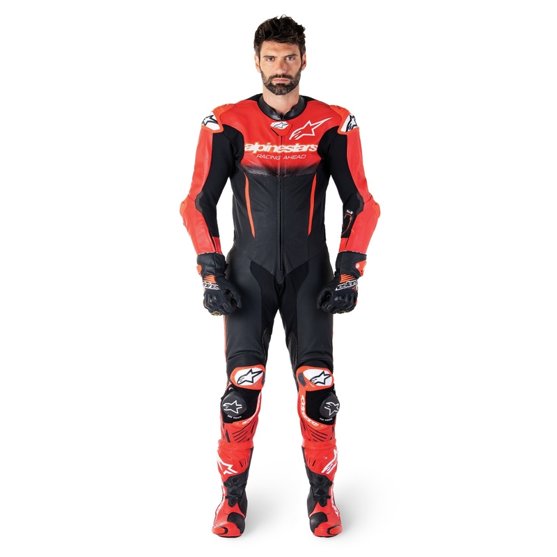 Alpinestars GP-R7 Tech-Air ready/kompatibilis egyrészes bőr motoros overál fekete-piros