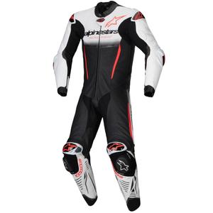 Alpinestars GP-R7 Tech-Air ready/kompatibilis egyrészes bőr motoros overál fehér-fekete-fluo piros