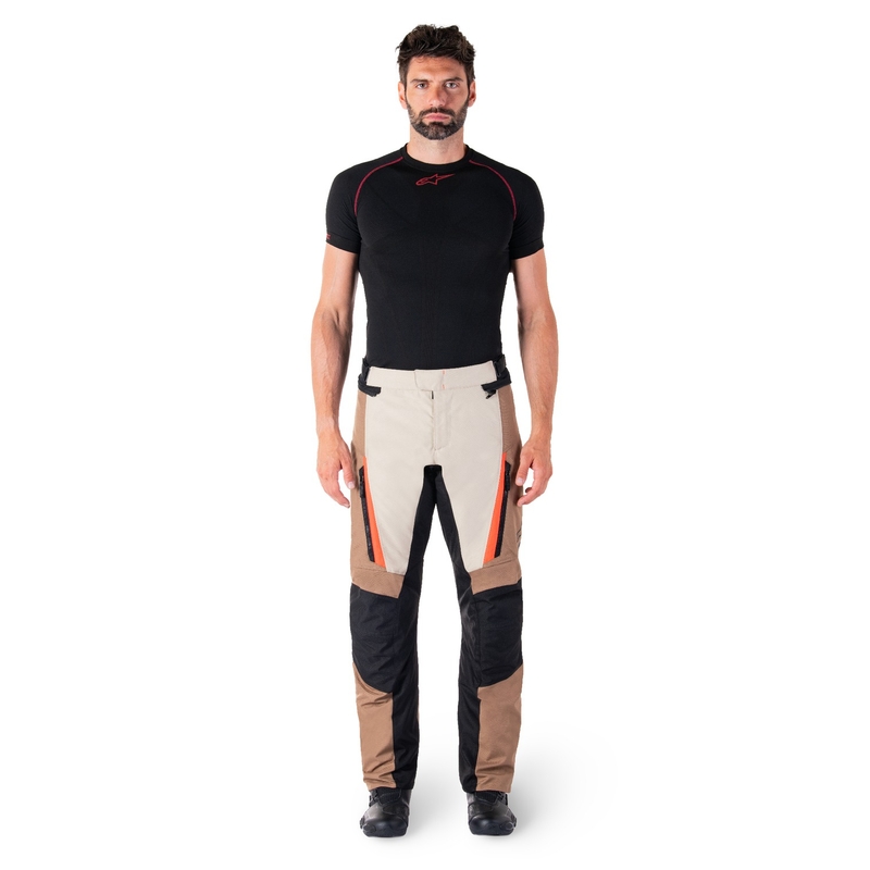 Alpinestars ST-1 Waterproof motoros nadrág khaki-homok-fekete-fluo piros