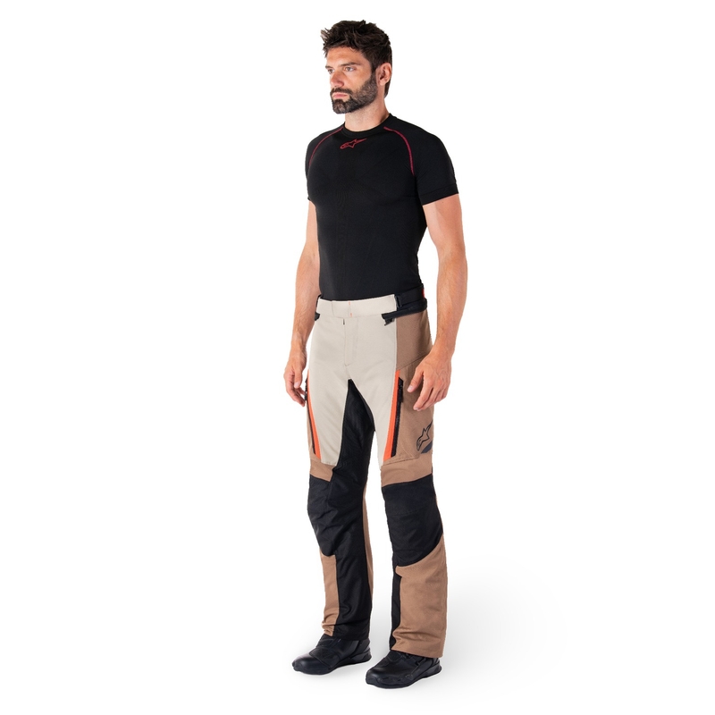 Alpinestars ST-1 Waterproof motoros nadrág khaki-homok-fekete-fluo piros