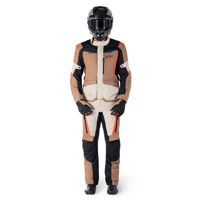 Alpinestars ST-1 Waterproof motoros nadrág khaki-homok-fekete-fluo piros