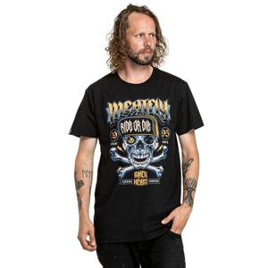 Meatfly Whiskey Crossbones póló fekete