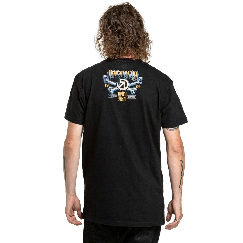 Meatfly Whiskey Crossbones póló fekete