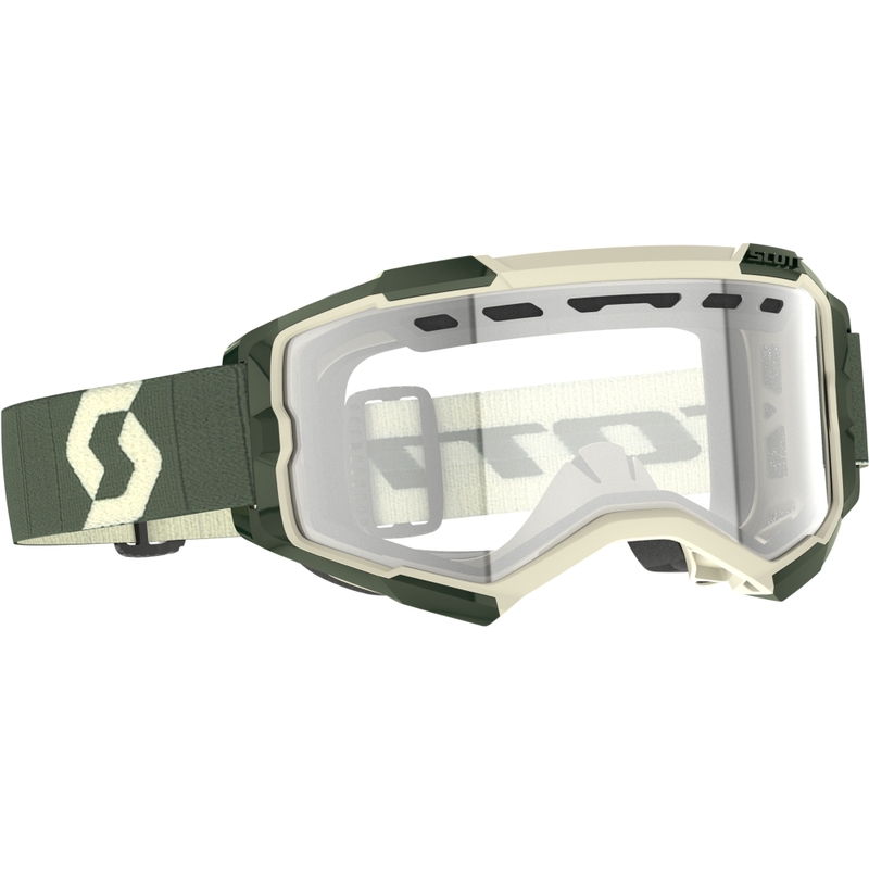 SCOTT Fury Enduro motokrossz szemüveg khaki, átlátszó plexivel