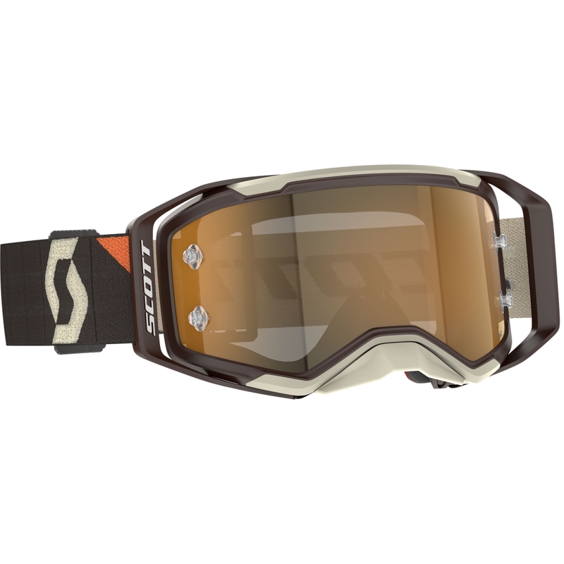 SCOTT Prospect 2.0 AMP motocross szemüveg sötétbarna-bézs, arany plexivel