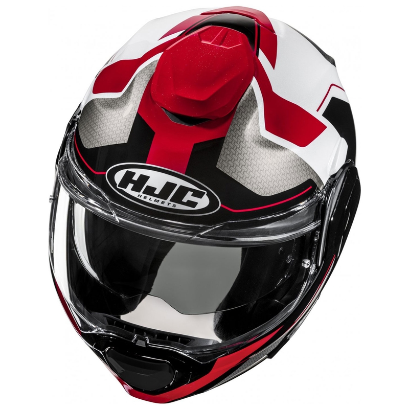 HJC F100 Bios MC1 zárt motoros bukósisak szürke-fekete-piros