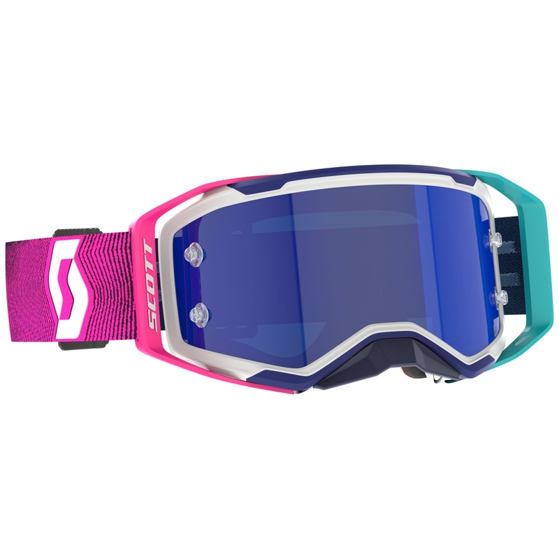 SCOTT Prospect 2.0 AMP motocross szemüveg kék-rózsaszín, tükörkék plexivel