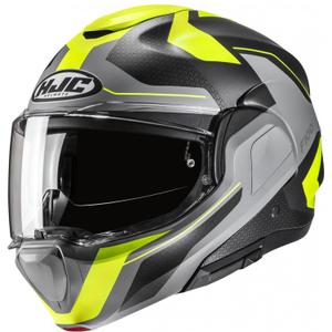 HJC F100 Bios MC3HSF zárt motoros bukósisak fluo sárga-szürke