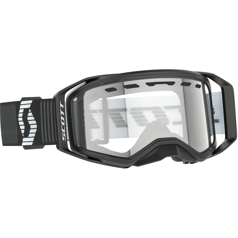 SCOTT Prospect 2.0 Enduro motokrossz szemüveg fekete-fehér, átlátszó plexivel