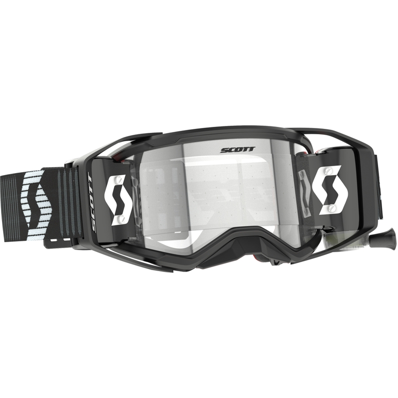 SCOTT Prospect 2.0 Super WFS motokrossz szemüveg fekete-fehér, átlátszó plexivel