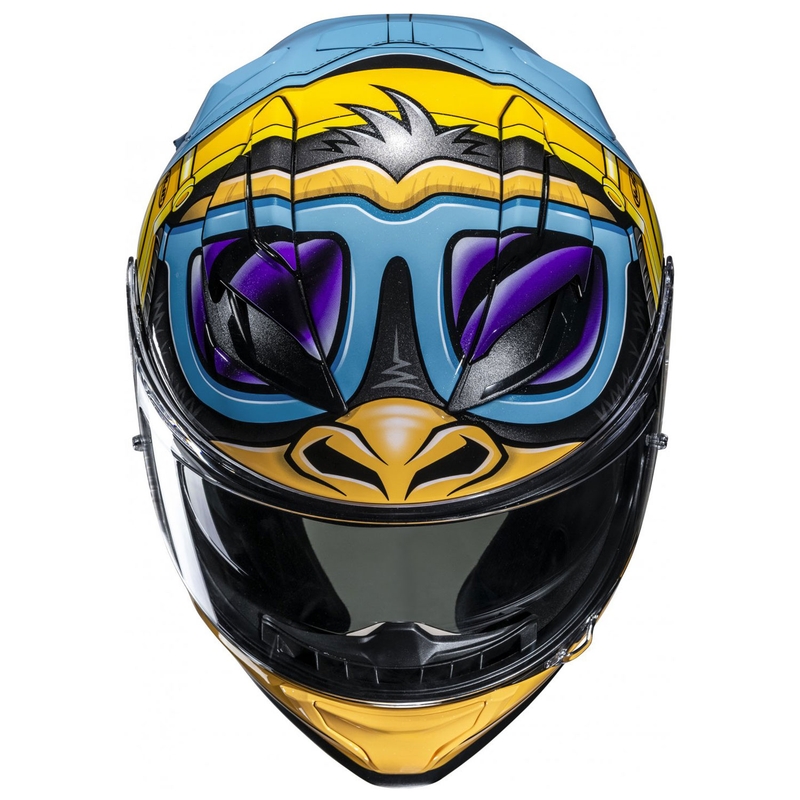 HJC F71 Monkey DJ MC23 zárt motoros bukósisak kék-sárga
