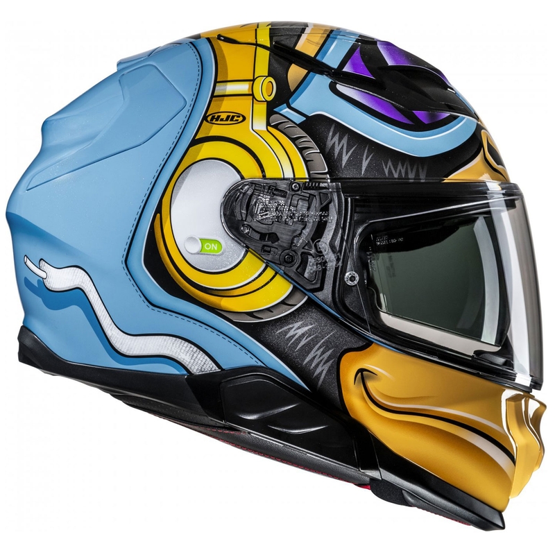 HJC F71 Monkey DJ MC23 zárt motoros bukósisak kék-sárga