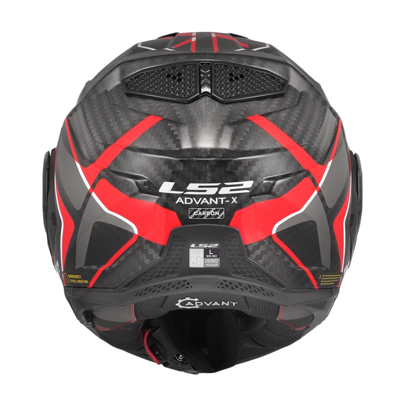 LS2 FF901 Advant X C Future II hátrahajtható állú bukósisak fekete-piros