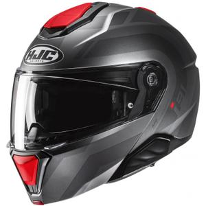 HJC i91 Arven MC1SF felnyitható motoros bukósisak szürke-fekete-piros