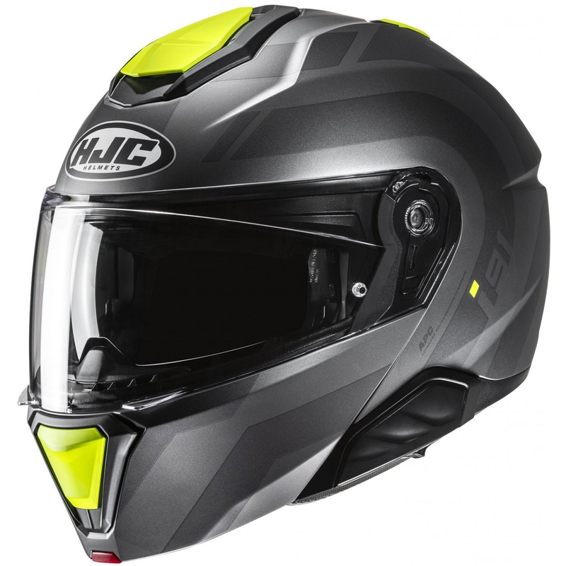 HJC i91 Arven MC3HSF felnyitható motoros bukósisak szürke-fekete-fluo sárga