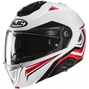 HJC i91 Tricus MC1 felnyitható motoros bukósisak fehér-fekete-piros