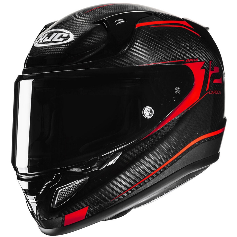 HJC RPHA 12 CARBON Keres MC1 zárt motoros bukósisak fekete-piros