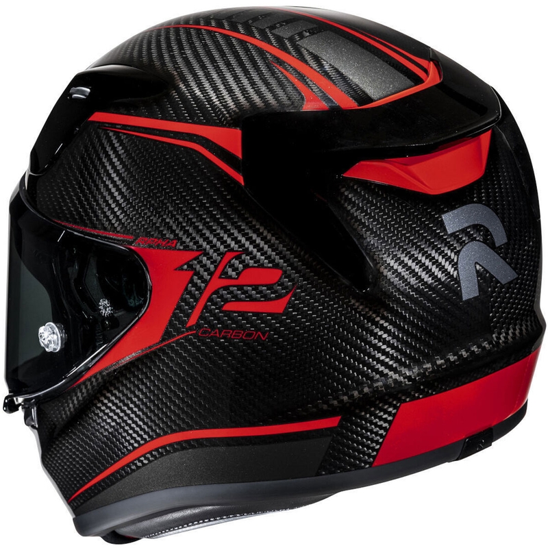 HJC RPHA 12 CARBON Keres MC1 zárt motoros bukósisak fekete-piros