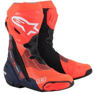 Alpinestars Supertech R Vented limitált kiadású MM93 Marc Marquez motoros csizma fluo piros-kék-fekete