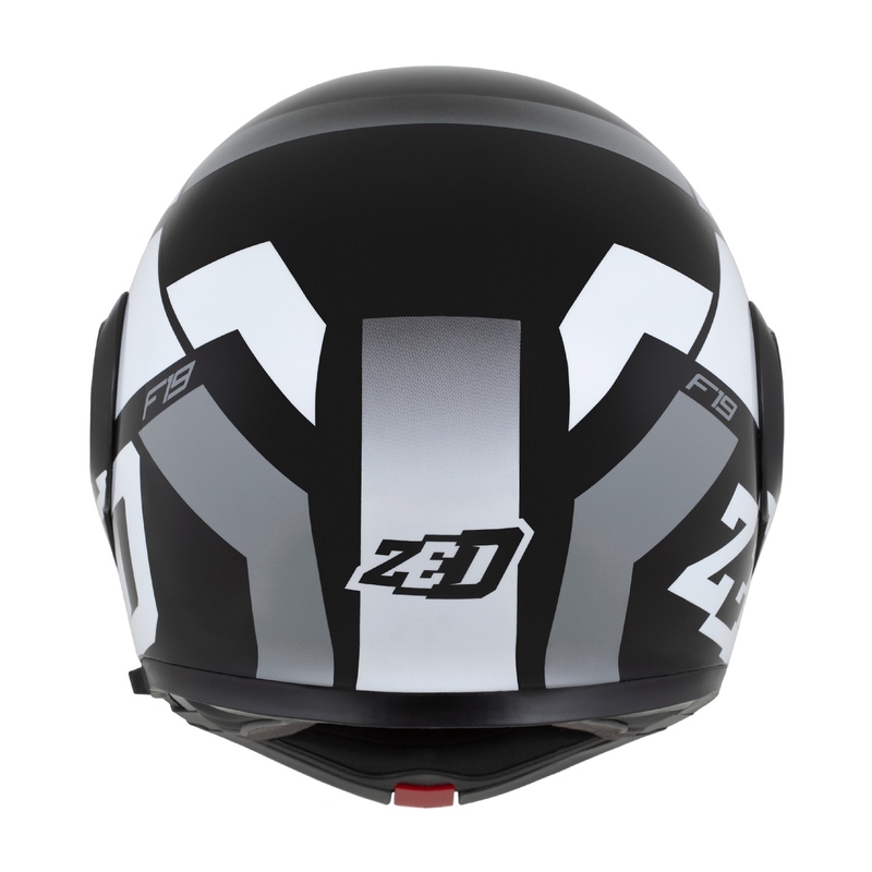 ZED F19 felnyitható motoros sisak fekete-fehér-szürke