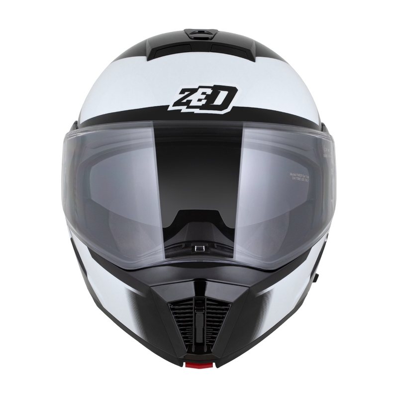 ZED F19 felnyitható motoros sisak fekete-fehér-szürke