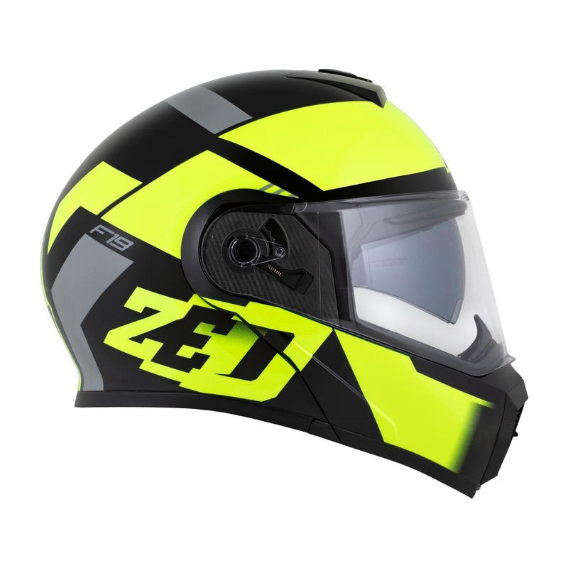 ZED F19 felnyitható motoros sisak fekete-fluo sárga
