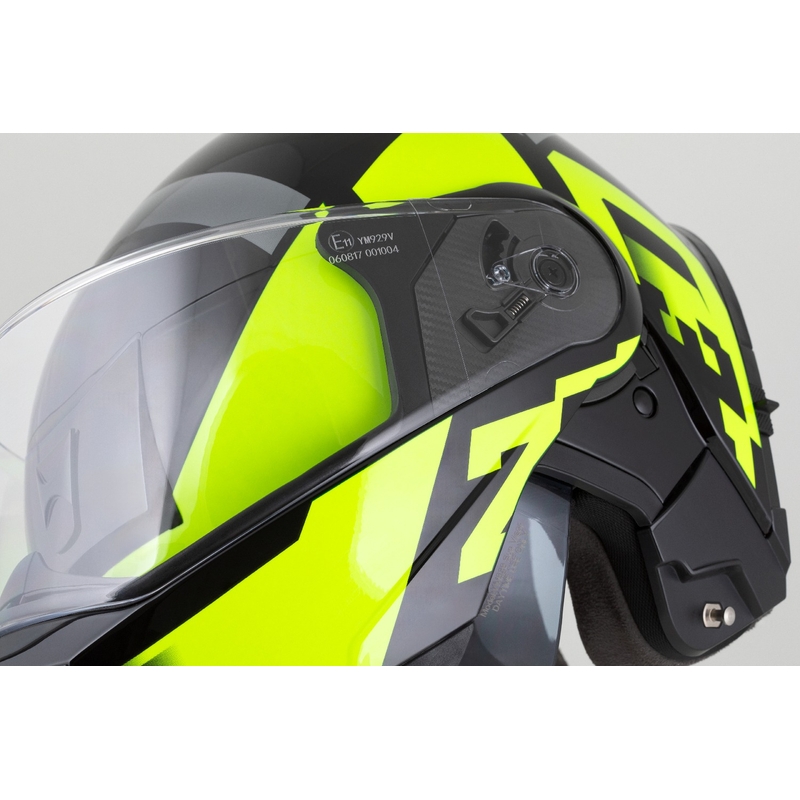 ZED F19 felnyitható motoros sisak fekete-fluo sárga