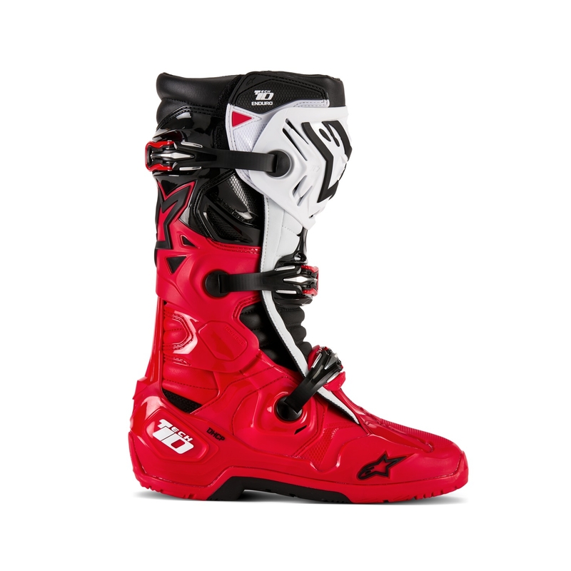 Alpinestars Tech 10 Enduro motorkerékpár csizma piros-fekete-fehér