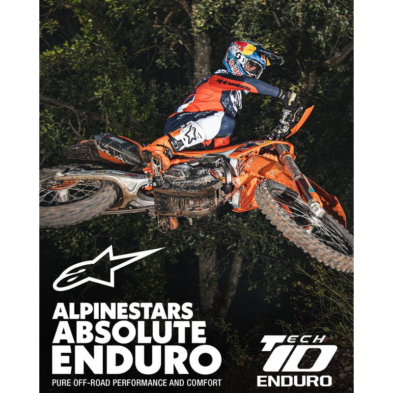 Alpinestars Tech 10 Enduro motorkerékpár csizma narancssárga-fekete-fehér