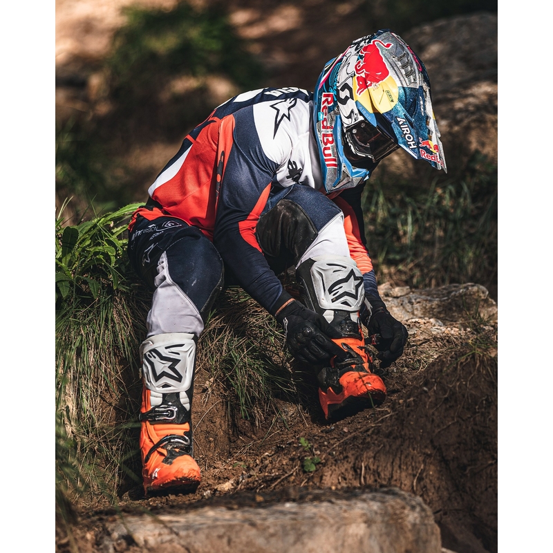 Alpinestars Tech 10 Enduro motorkerékpár csizma narancssárga-fekete-fehér