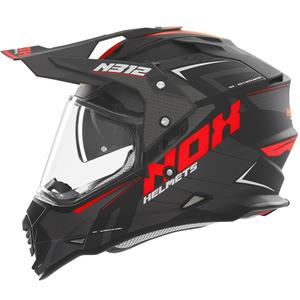 NOX N312 Vapor enduro motorkerékpár sisak matt fekete-piros