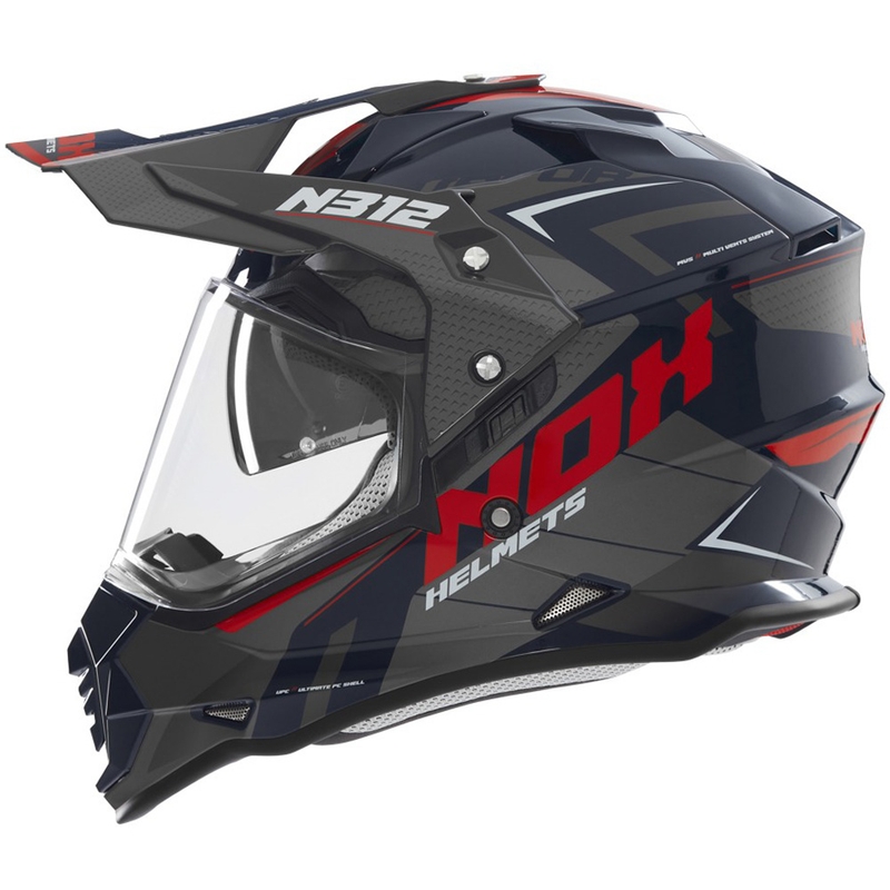 NOX N312 Vapor enduro motorkerékpár sisak fekete-kék-piros