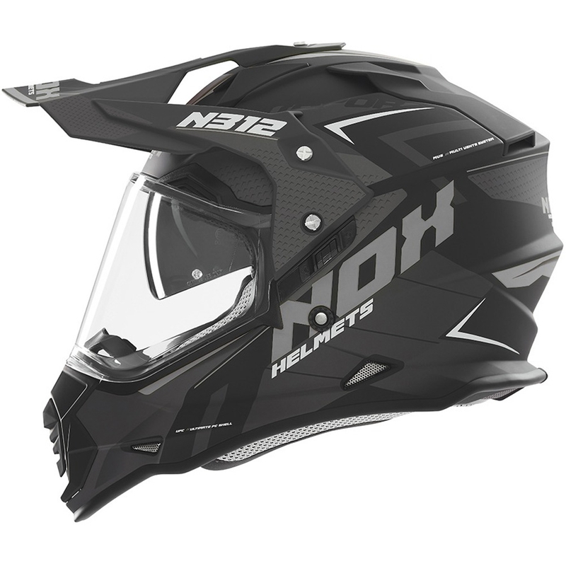 NOX N312 Vapor enduro motorkerékpár sisak matt fekete-szürke
