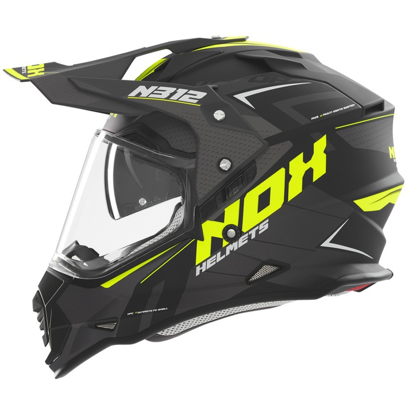 NOX N312 Vapor enduro motorkerékpár sisak matt fekete-sárga
