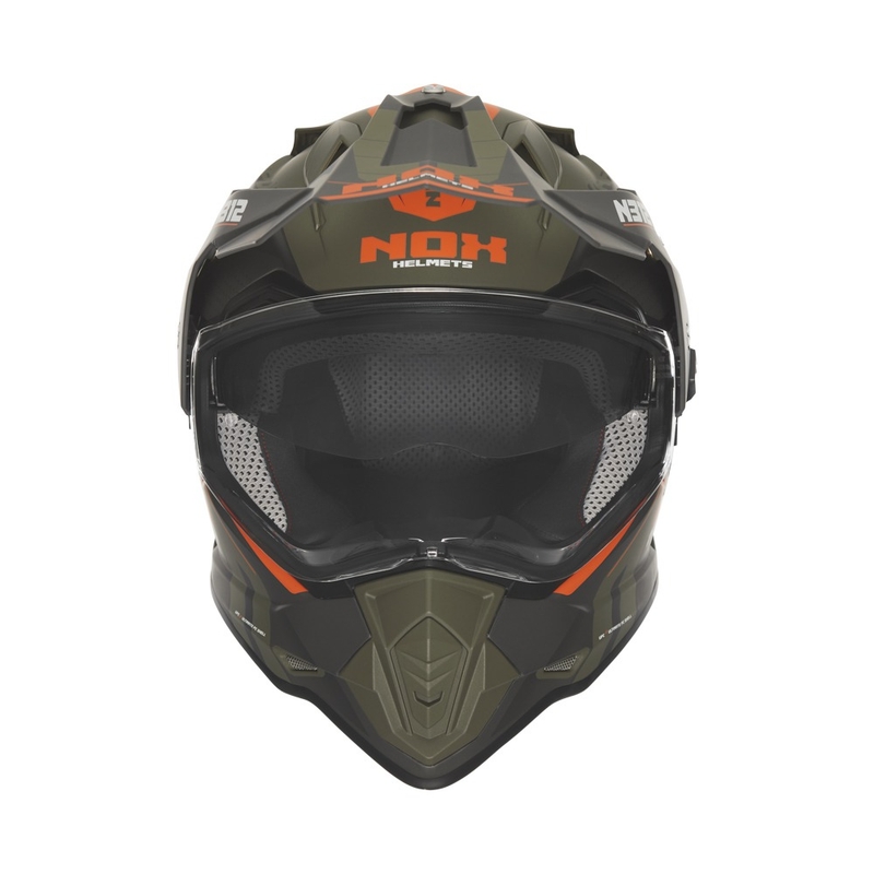 NOX N312 Vapor enduro motorkerékpár sisak matt khaki-narancssárga