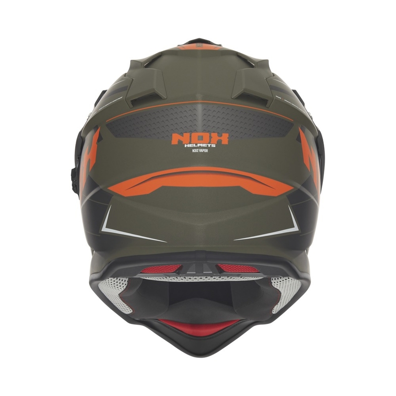 NOX N312 Vapor enduro motorkerékpár sisak matt khaki-narancssárga