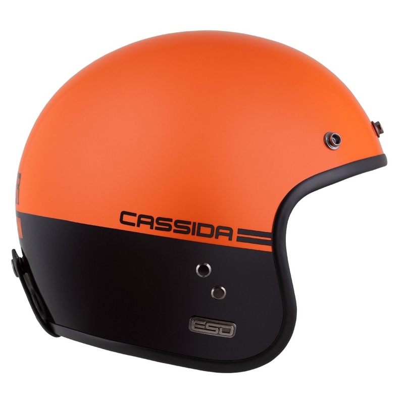 Cassida Eso Super Hooligan nyitott motoros bukósisak fekete-gyöngy narancssárga