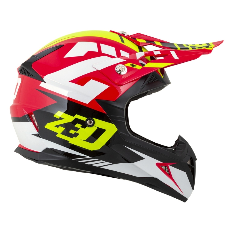 ZED X1.9 Targa motocross sisak piros-fluo sárga-fekete-fehér