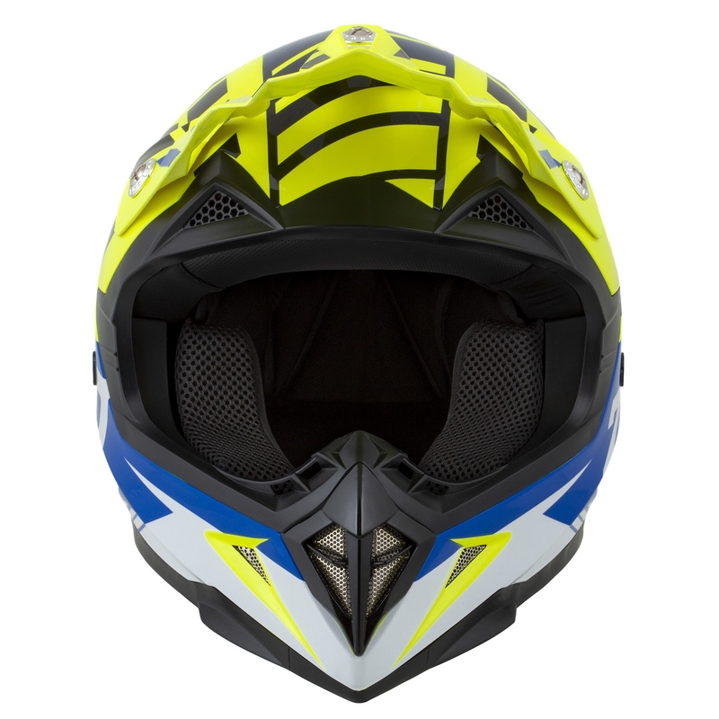 ZED X1.9 Targa motocross sisak fluo sárga-kék-fekete-fehér