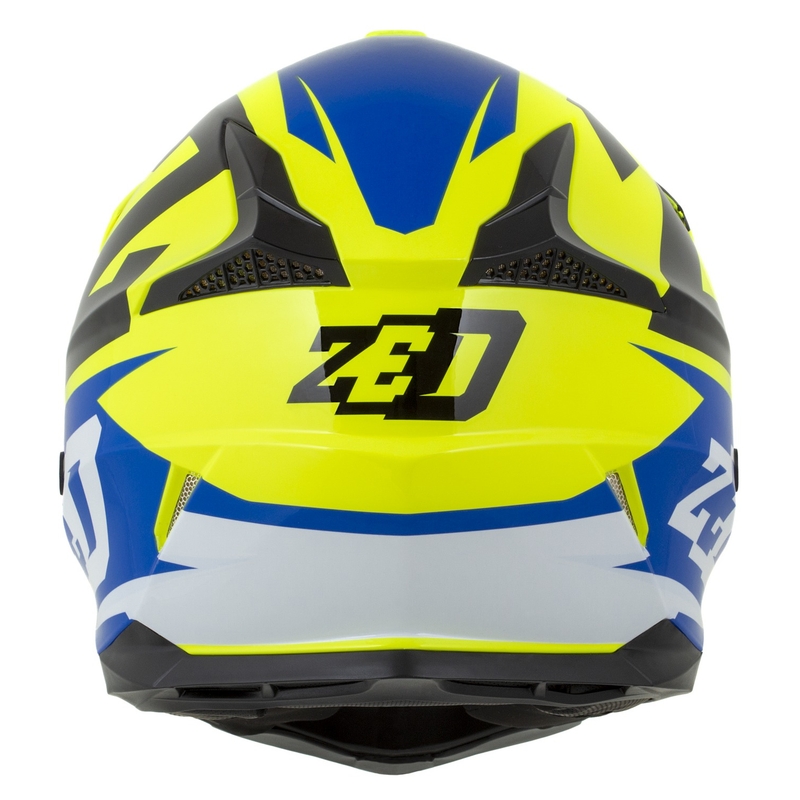 ZED X1.9 Targa motocross sisak fluo sárga-kék-fekete-fehér