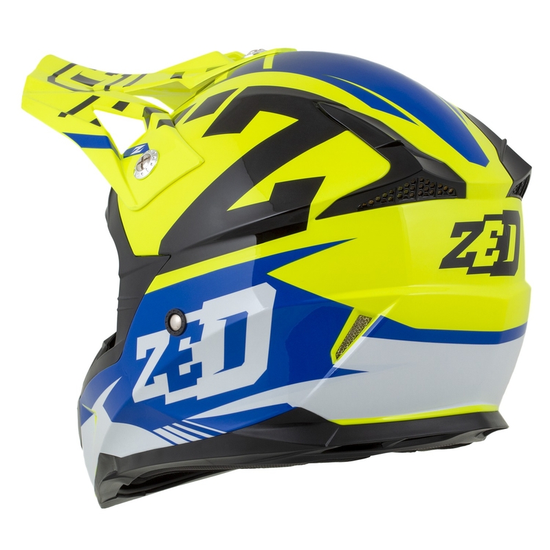 ZED X1.9 Targa motocross sisak fluo sárga-kék-fekete-fehér