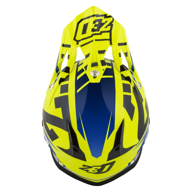 ZED X1.9 Targa motocross sisak fluo sárga-kék-fekete-fehér